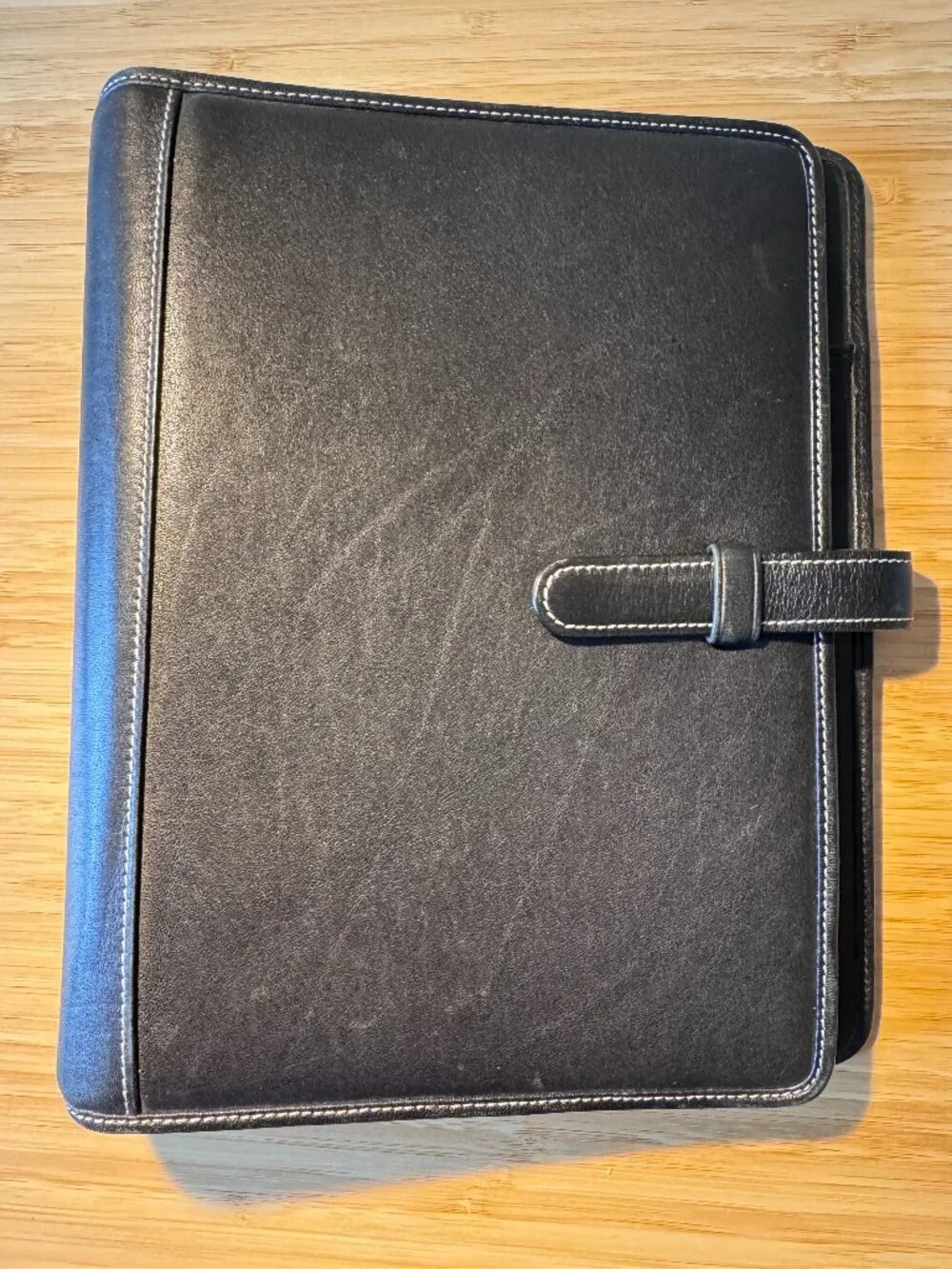 Coach Vintage Black Leather Desk Agenda 3 Ring Krause Binder